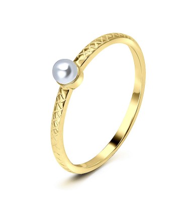 Pearl Gold Plated Silver Rings NSR-2904-GP